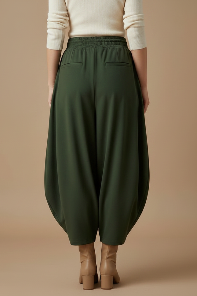 Pantalon Fluide Femme Forte - Kaki Polyester - vue 2