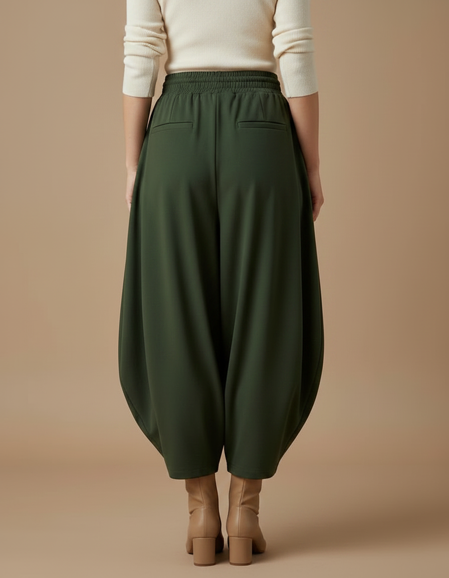 Pantalon Fluide Femme Forte - Kaki Polyester - vue 2