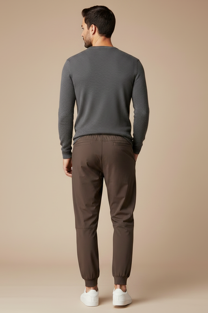 Pantalon Fluide Marron Sport Jogger Homme Confortable - Polyester - vue 2