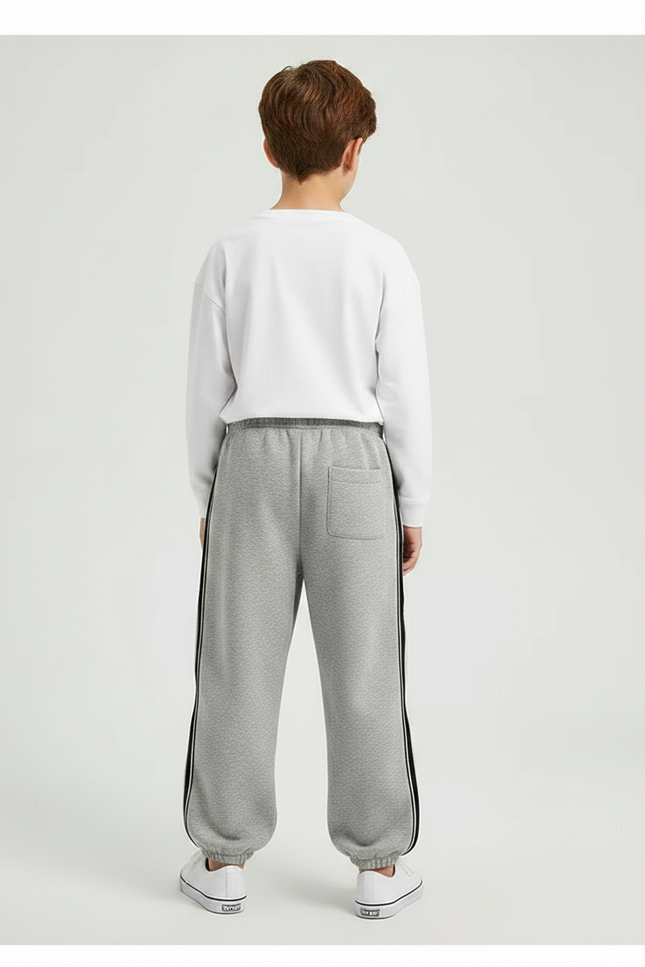 Pantalon Fluide Gris Ample Sport Décontracté Enfant - Molleton - vue 2