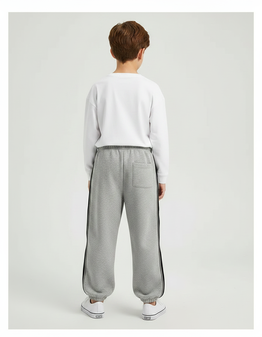 Pantalon Fluide Gris Ample Sport Décontracté Enfant - Molleton - vue 2