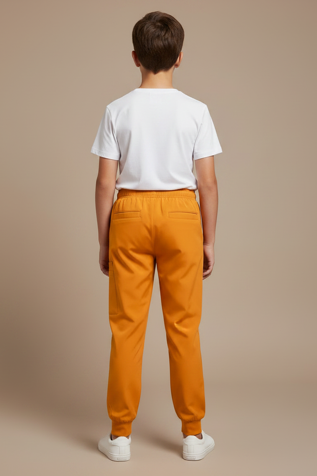 Pantalon Fluide Orange Ample Cordon Jogger Enfant - Polyester - vue 2