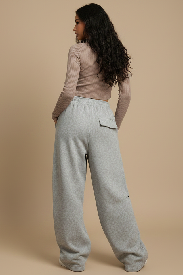 Pantalon Fluide Femme Gris Coupe Ample - Molleton - vue 2