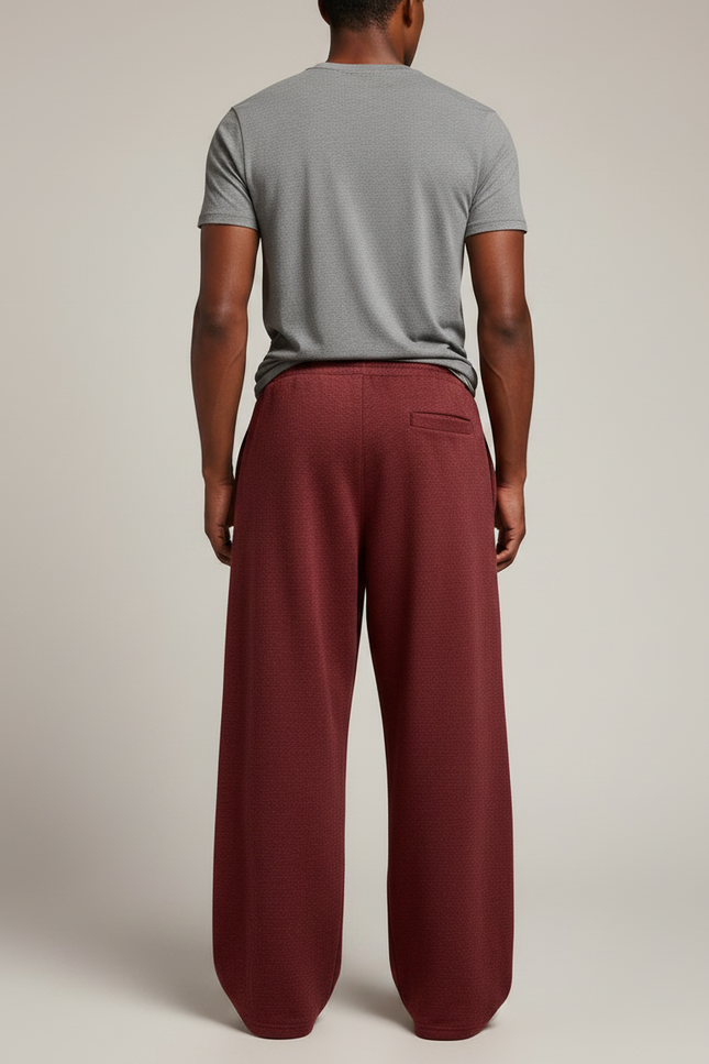 Pantalon Rouge Fluide - Bordeaux Molleton - vue 2