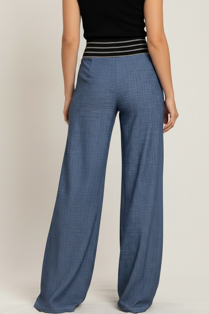 Pantalon Fluide Lyocell Femme - Bleu Viscose - vue 2