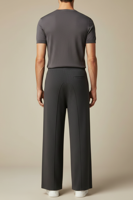 Pantalon Fluide Gris Ample Maille Confortable Homme - vue 2