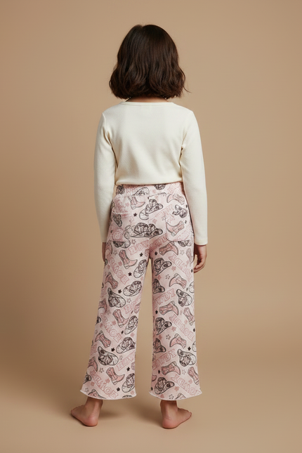 Pantalon Fluide Rose Imprimé Western Ample Enfant - Molleton - vue 2