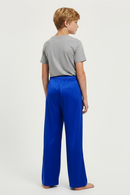 Pantalon Fluide Bleu Royal Satin Ample Élastique - vue 2