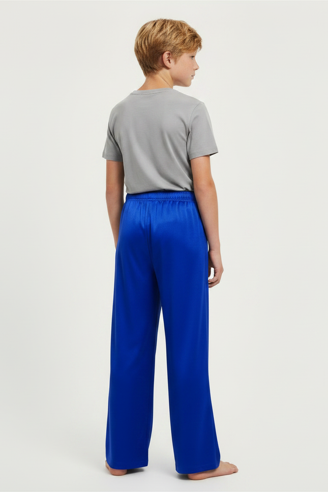 Pantalon Fluide Bleu Royal Satin Ample Élastique - vue 2