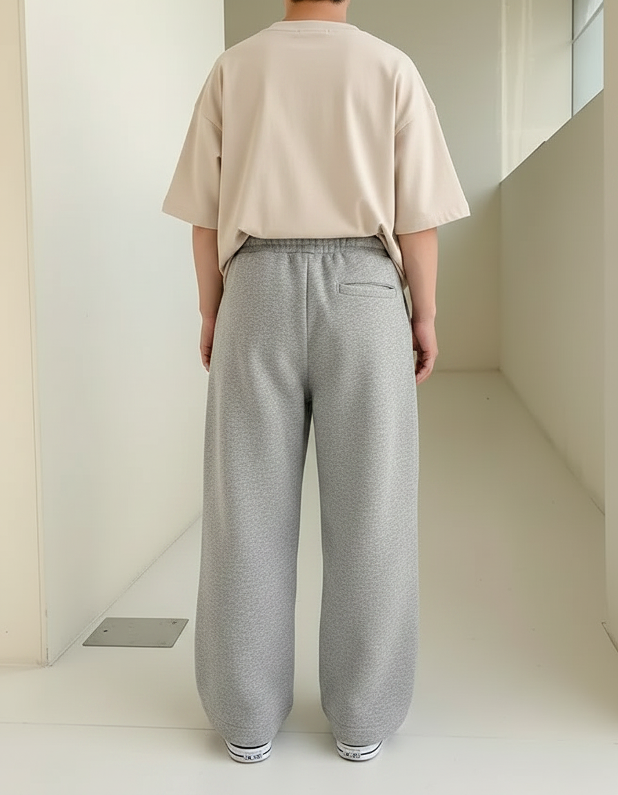 Pantalon Fluide Gris Ample Confortable Enfant Sport - Molleton - vue 2