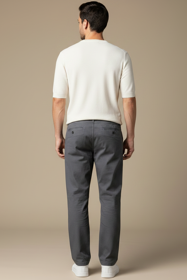 Pantalon Fluide Cargo Gris Décontracté Homme Coton - vue 2