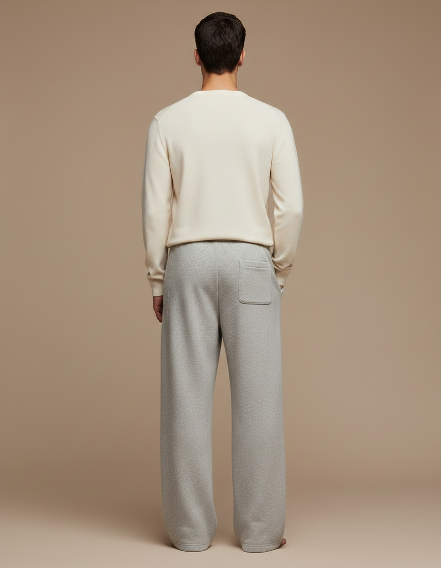 Pantalon Fluide Ample - Gris Molleton - vue 2
