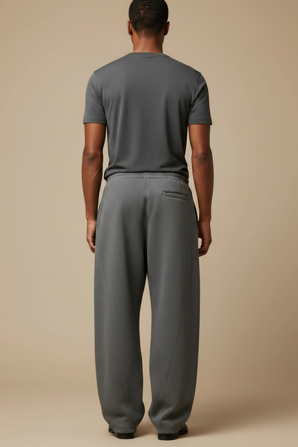Pantalon Fluide Gris Ample Décontracté Sport Homme - Molleton - vue 2
