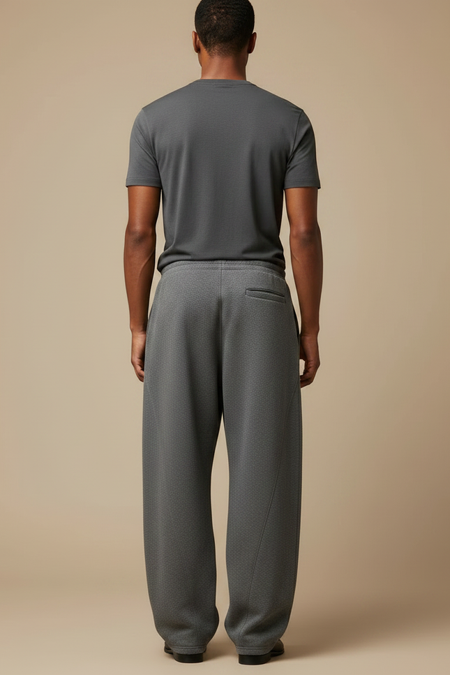 Pantalon Fluide Gris Ample Décontracté Sport Homme - Molleton - vue 2