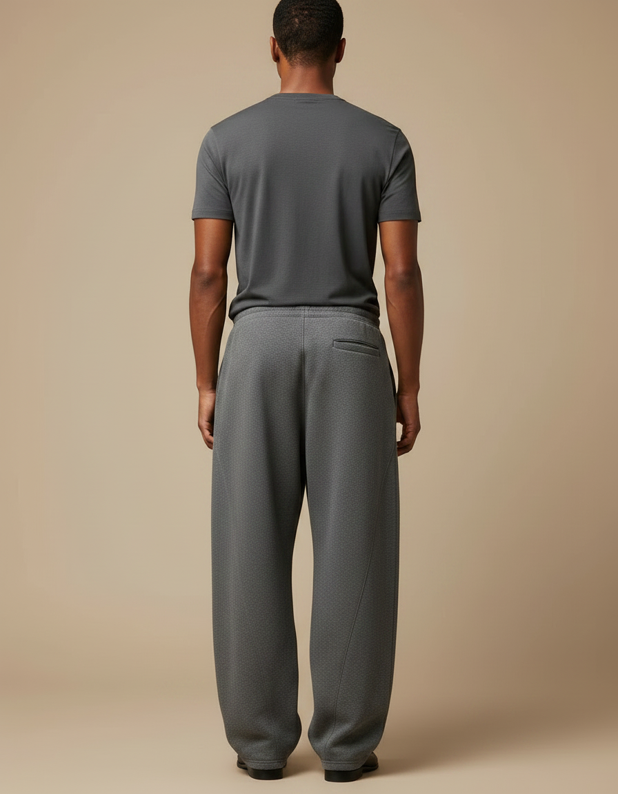 Pantalon Fluide Gris Ample Décontracté Sport Homme - Molleton - vue 2