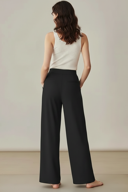 Pantalon Maille Fluide Noir - vue 2