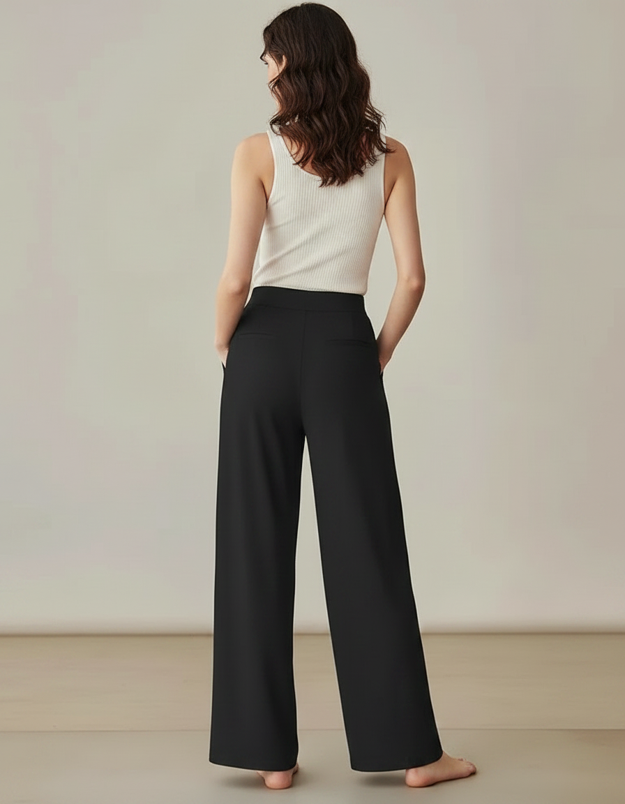 Pantalon Maille Fluide Noir - vue 2