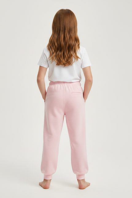Pantalon Fluide Rose Coton Ample Confortable Enfant - Molleton - vue 2