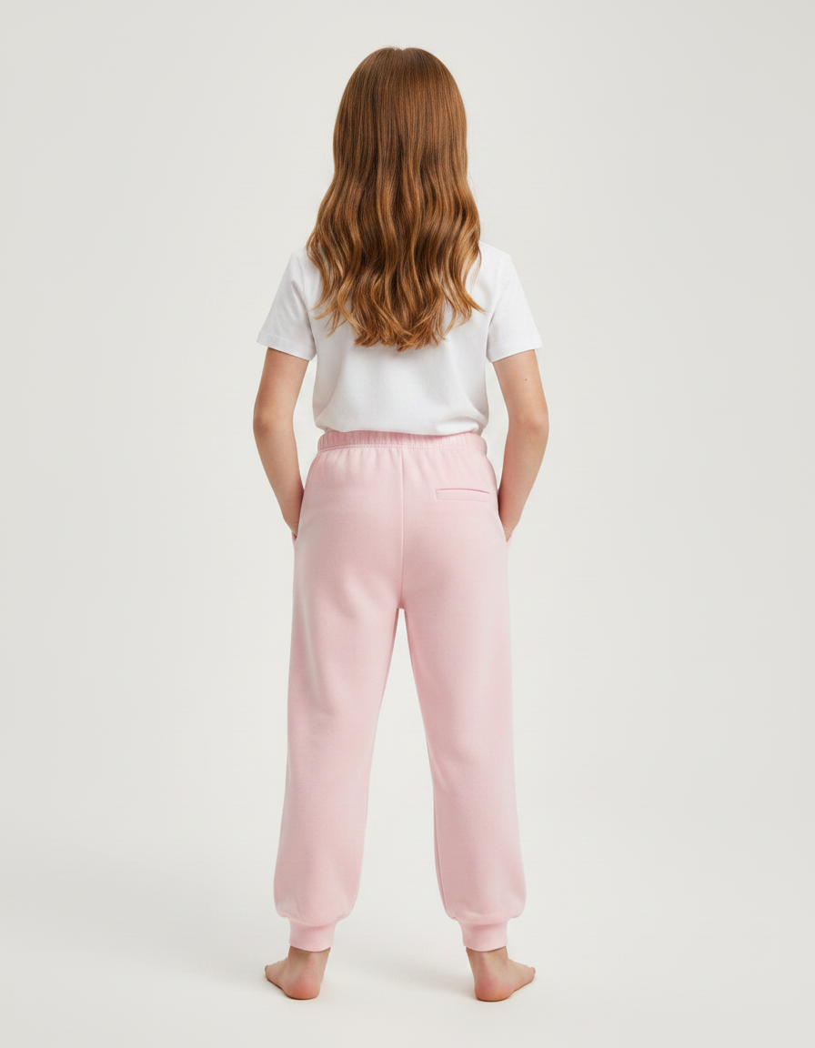 Pantalon Fluide Rose Coton Ample Confortable Enfant - Molleton - vue 2