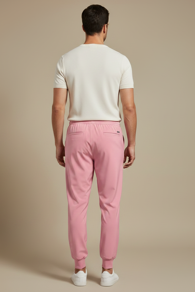 Pantalon Fluide Rose Jogger Confortable Homme - Polyester - vue 2