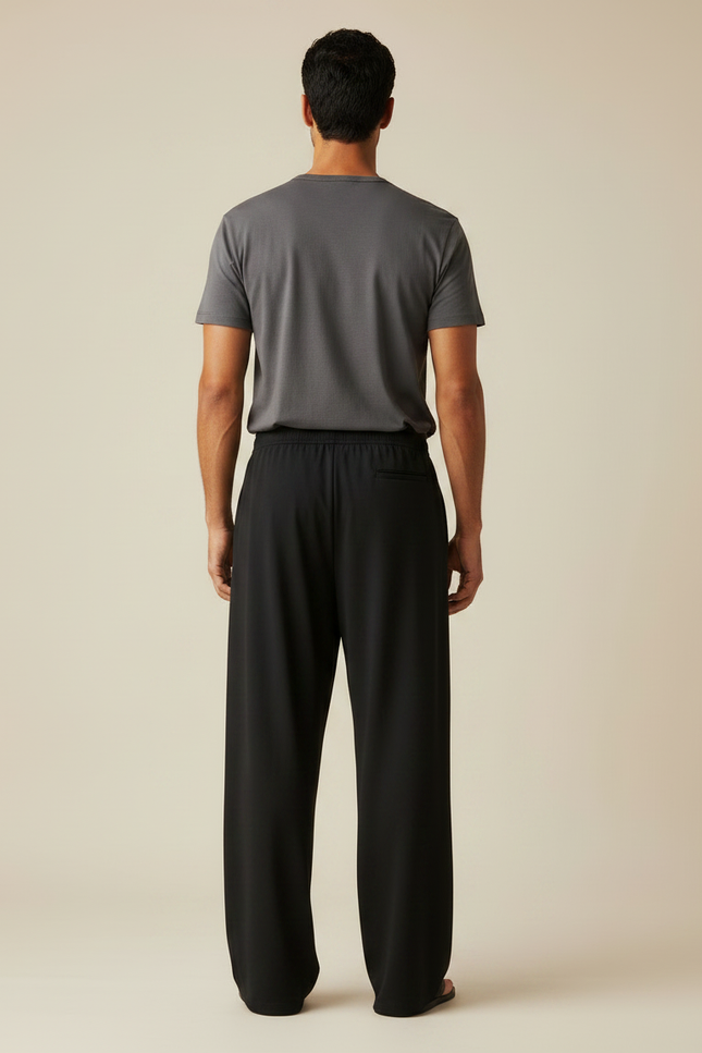 Pantalon De Plage Fluide - Noir Viscose - vue 2