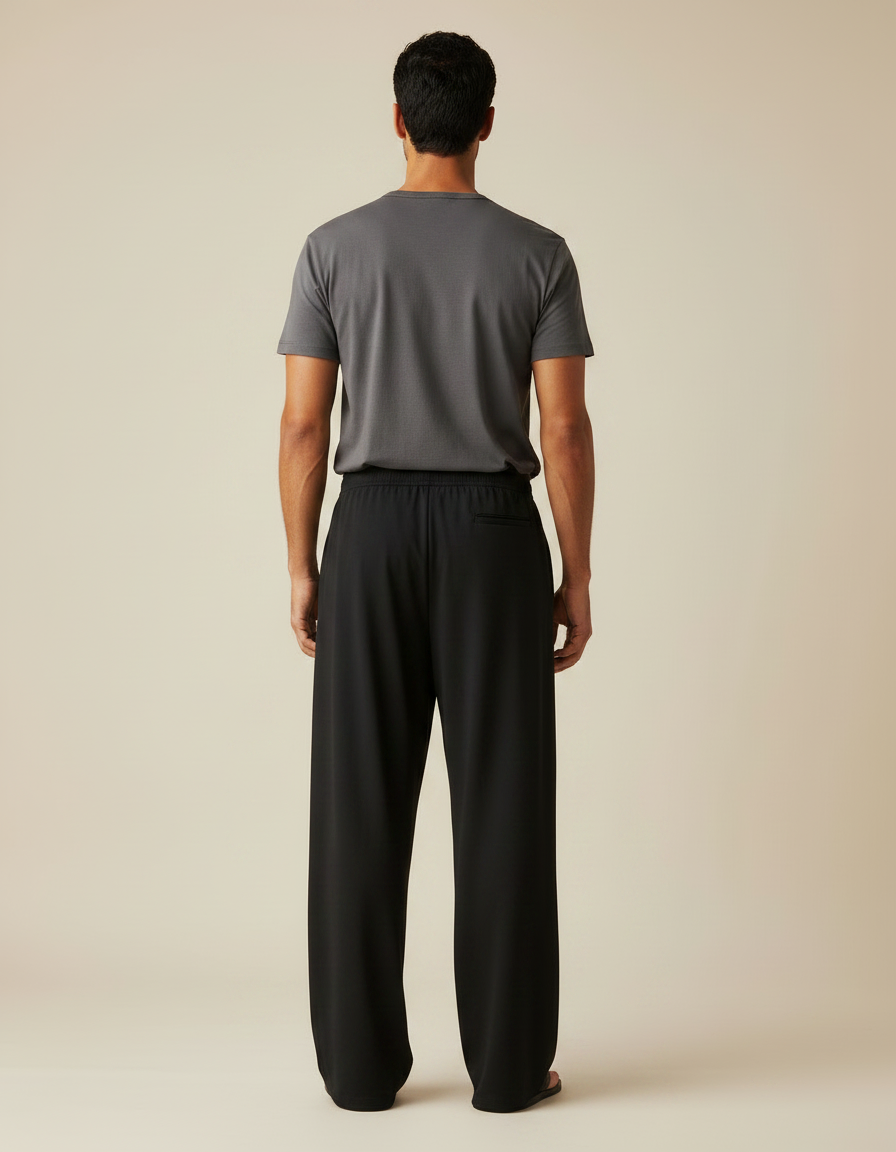 Pantalon De Plage Fluide - Noir Viscose - vue 2