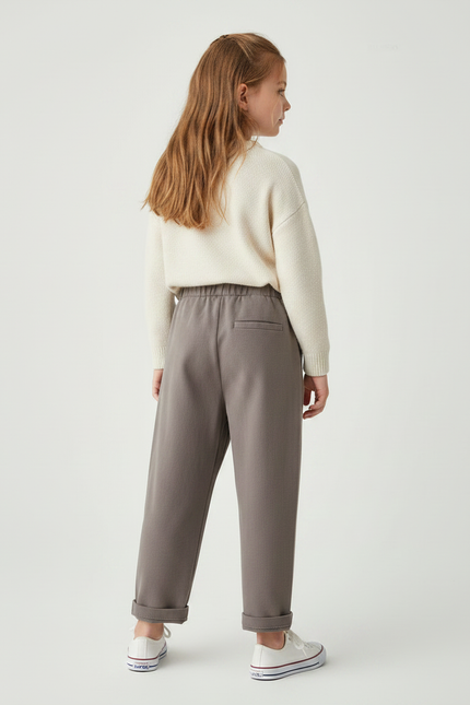 Pantalon Fluide Gris Ample Confortable Décontracté Enfant - Molleton - vue 2