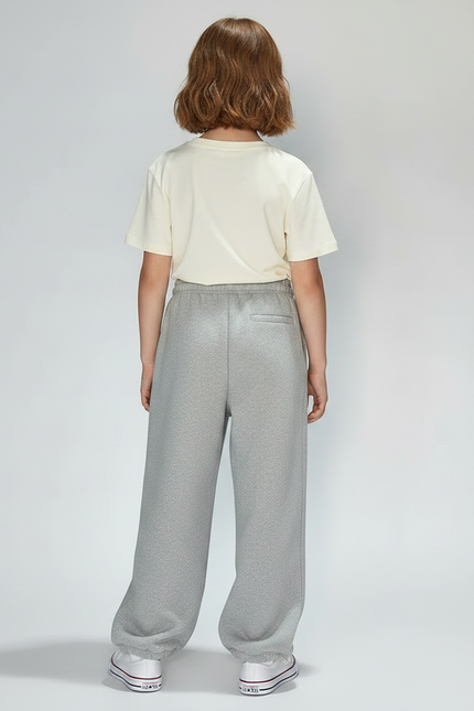 Pantalon Fluide Fille Gris Coupe Ample Coton - Molleton - vue 2