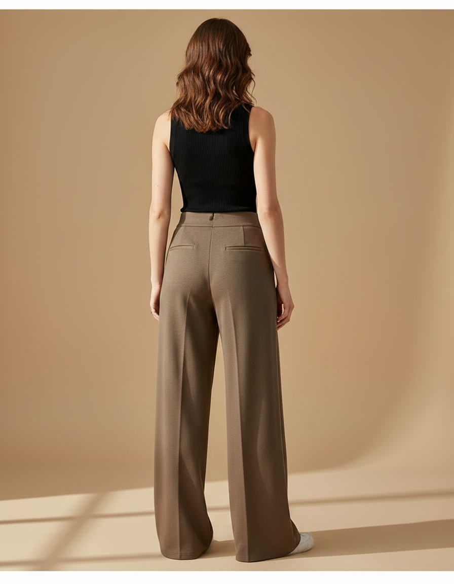 Pantalon Fluide Tall - Kaki Viscose - vue 2