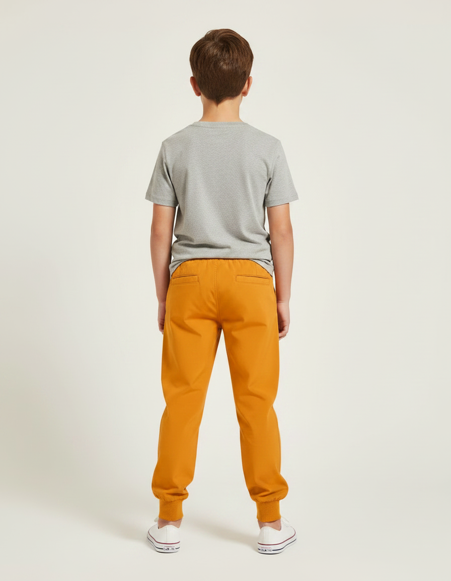 Pantalon Fluide Orange Ample Cordon Garçon - Coton - vue 2