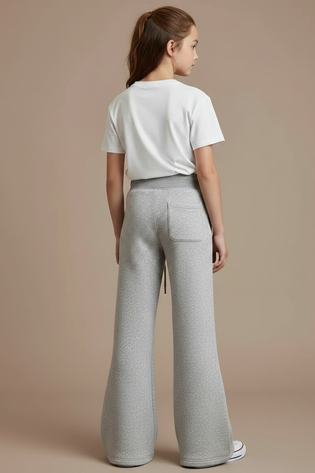 Pantalon Fluide Gris Ample Cordon Confortable Sport - Molleton - vue 2