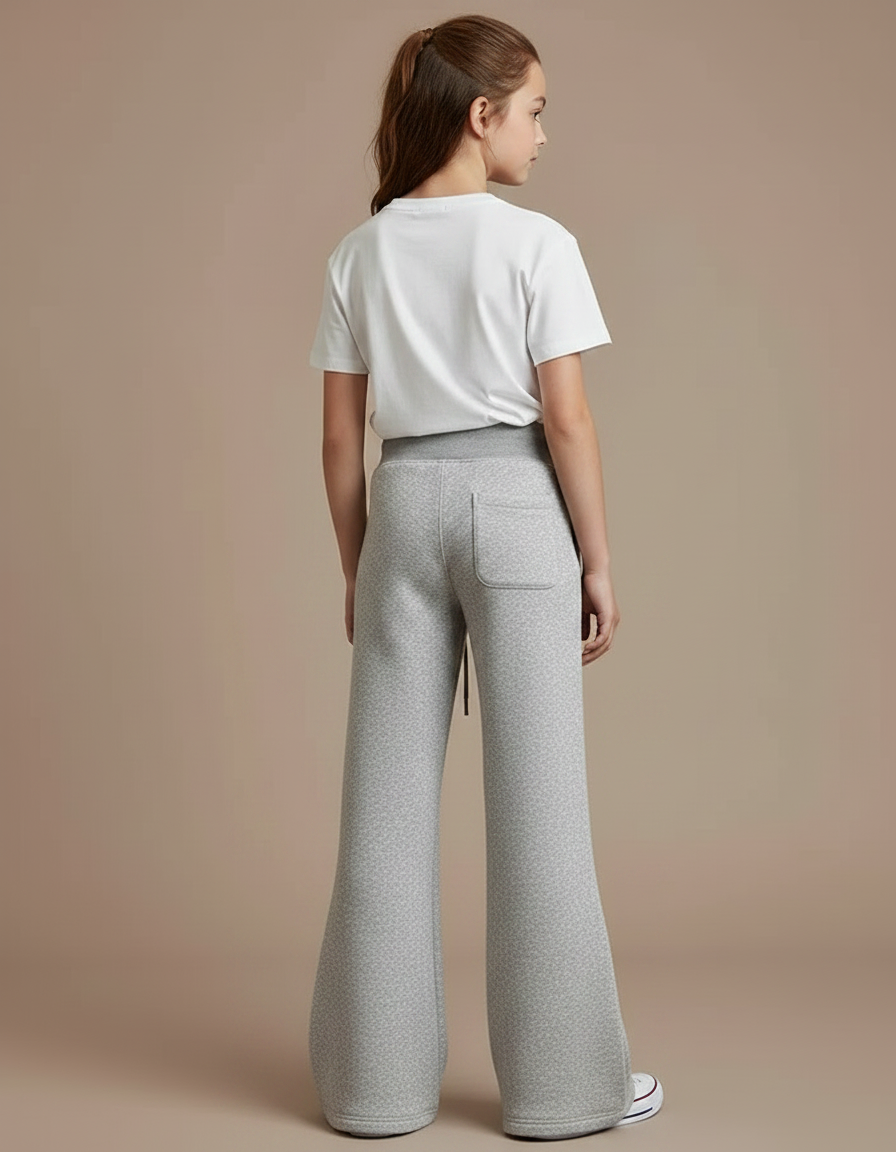 Pantalon Fluide Gris Ample Cordon Confortable Sport - Molleton - vue 2