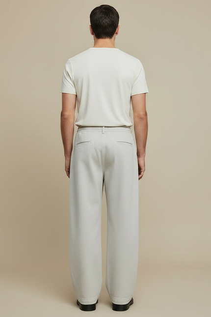 Pantalon Fluide Gris Clair - Gabardine - vue 2