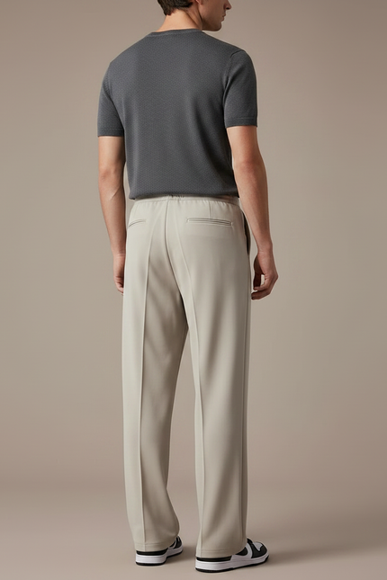 Pantalon Fluide Beige Homme Décontracté Droit Léger - Polyester - vue 2