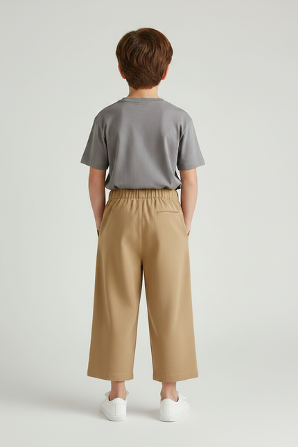Pantalon Fluide Camel Ample Coton Enfant - vue 2