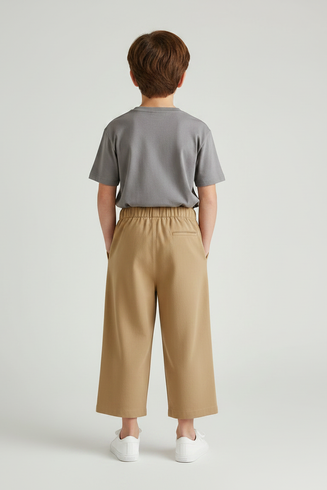 Pantalon Fluide Camel Ample Coton Enfant - vue 2