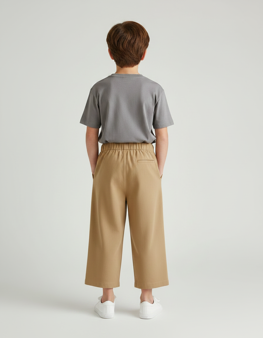 Pantalon Fluide Camel Ample Coton Enfant - vue 2