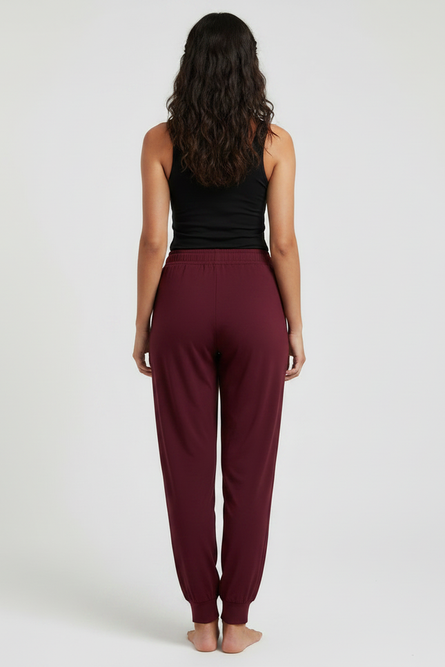 Pantalon Fluide Bordeaux Ample Confortable Femme - Viscose - vue 2