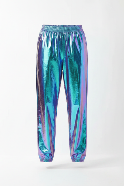 Pantalon Fluide Holographique Métallisé Ample Brillant Femme - Multicolore Polyester - vue 3