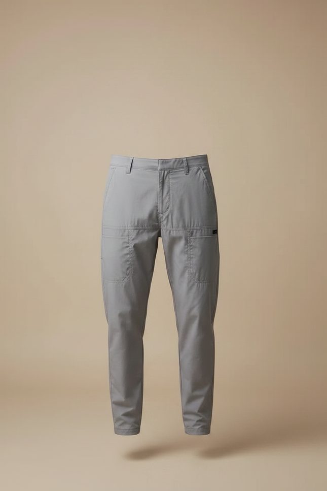 Pantalon Fluide Gris Homme Cargo Décontracté Multi-poches - Polyester - vue 3