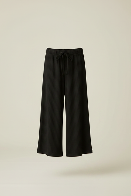 Pantalon Fluide Noir Fille - Maille - vue 3