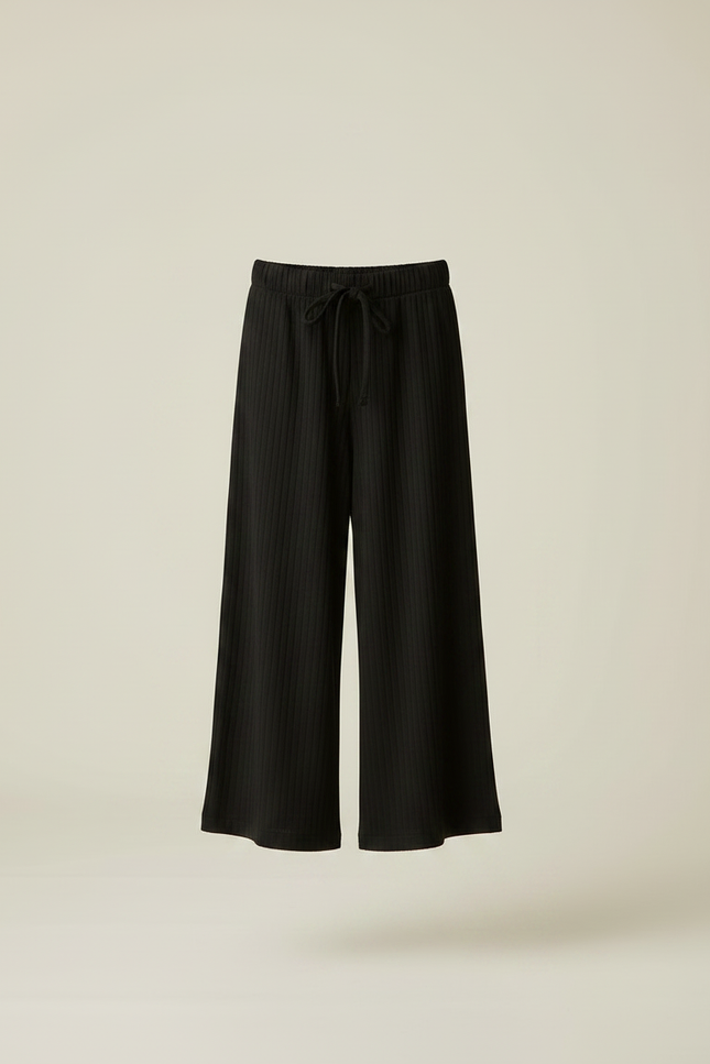 Pantalon Fluide Noir Fille - Maille - vue 3