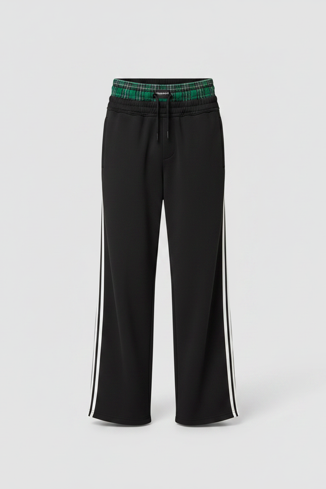 Pantalon Fluide Noir Ample Rayures Sport Homme - Polyester - vue 3