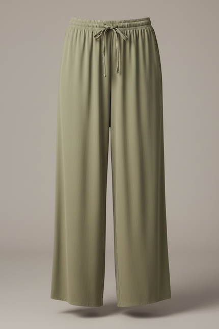 Pantalon Fluide Lyocell - Kaki Viscose - vue 3