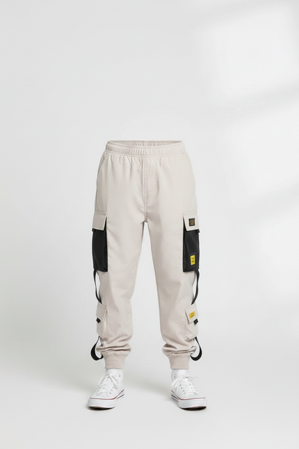 Pantalon Fluide Cargo Beige Multi-Poches Garçon - Toile - vue 3