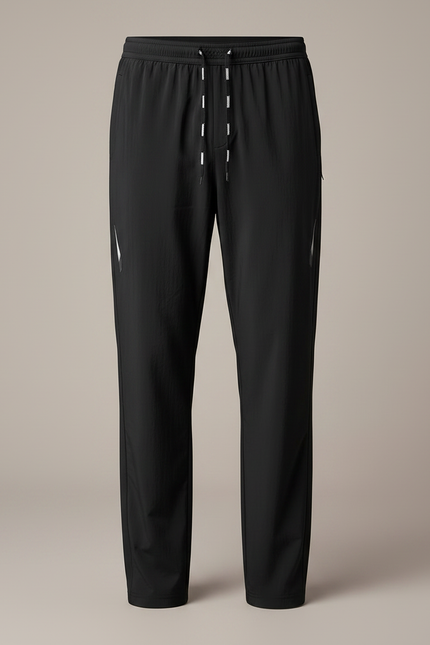 Pantalon Fluide Noir Sportif Léger Décontracté Homme - Polyester - vue 3