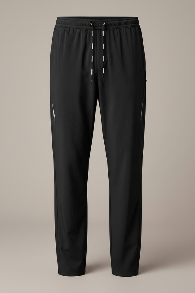 Pantalon Fluide Noir Sportif Léger Décontracté Homme - Polyester - vue 3
