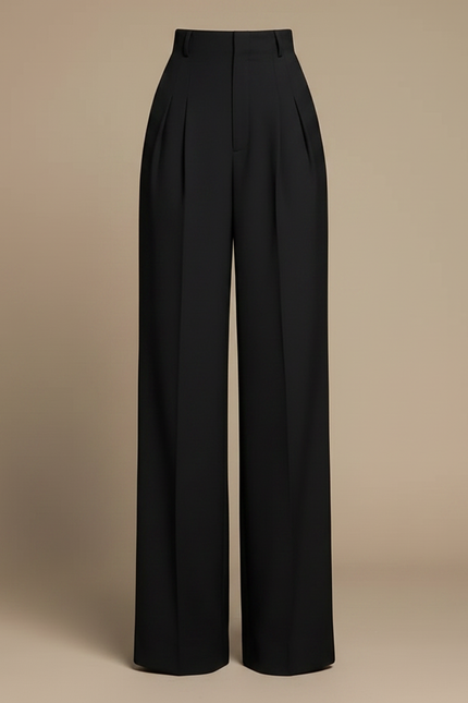 Pantalon Fluide Femme Noir Palazzo Viscose Chic - Polyester - vue 3