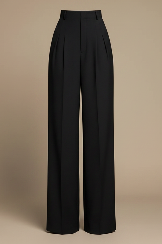 Pantalon Fluide Femme Noir Palazzo Viscose Chic - Polyester - vue 3