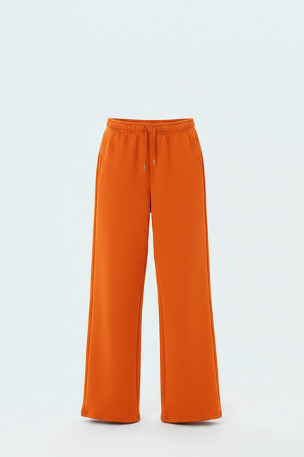 Pantalon Fluide Orange Ample Décontracté Femme - Molleton - vue 3